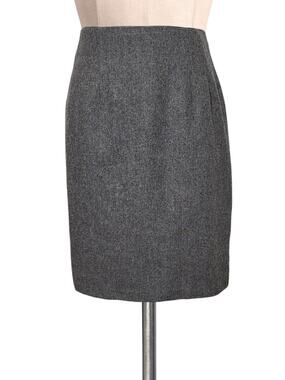 Vintage 80's Savannah Grey Wool Blend Skirt 8